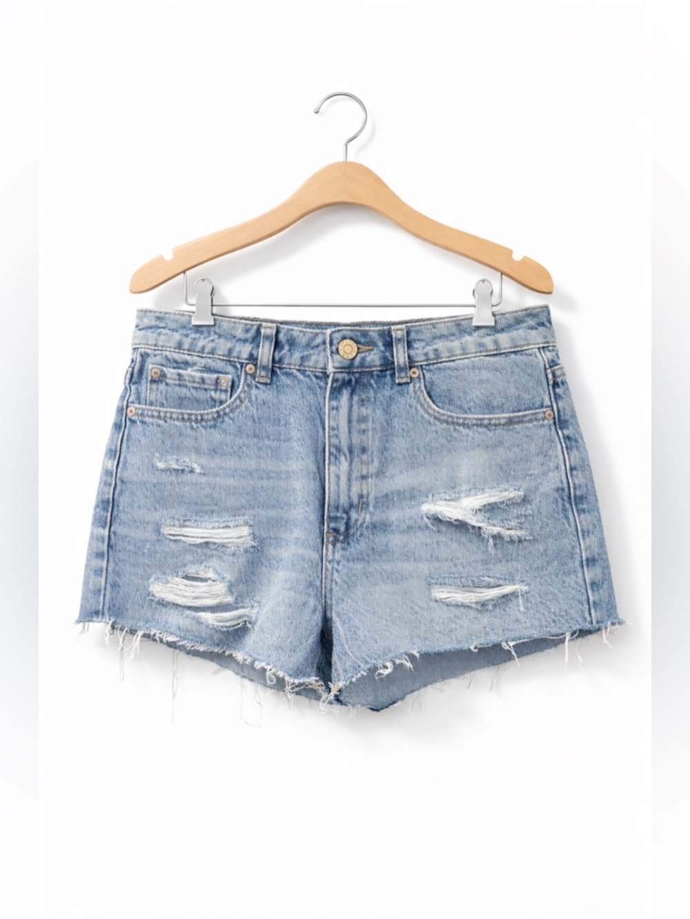 GARAGE Denim Low Rise Distressed Cutoffs Y2K Festival Jean Shorts Relaxed Fit